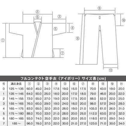 BODYMAKER ボディメーカー フルコン空手衣アイボリー（上下セット）　0号 格闘技 ...