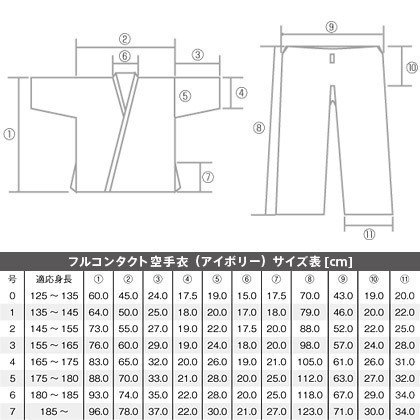 BODYMAKER ボディメーカー フルコン空手衣アイボリー（上下セット）　6号 格闘技 ...