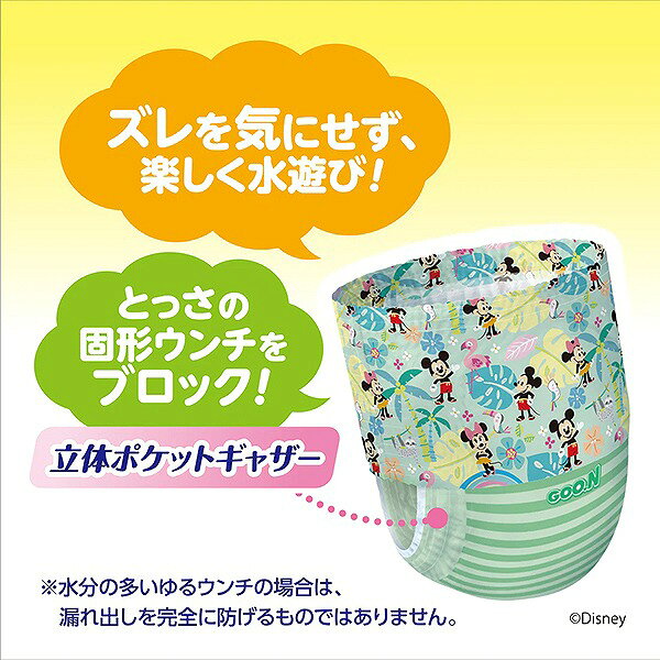 Stuffin楽天市場店のグーン GOO.N スイミング パンツ おむつ 4枚入り M L BIG 水遊び プール 川 海 男女兼用 大王製紙　メール便送料無料｜アングル2