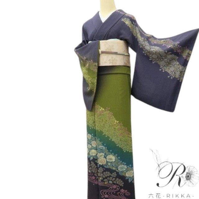 六花-RIKKA- 美品 正絹 トールサイズ 訪問着 着物 A4497 リサイクル着物