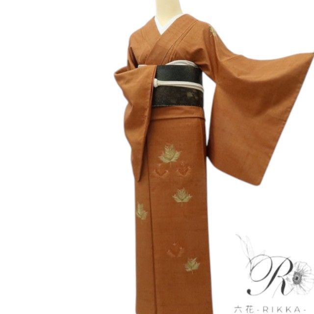 六花-RIKKA- 美品 正絹 刺繍 紬訪問着 着物 A4699 リサイクル着物