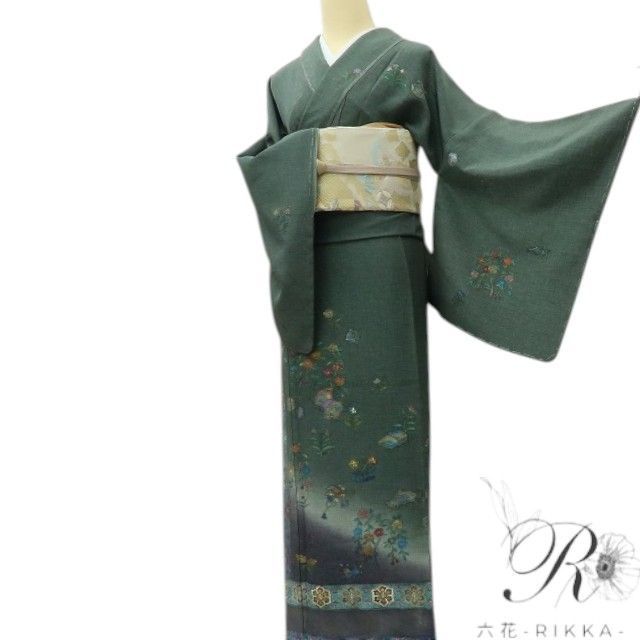 六花-RIKKA- 新品 正絹 蘇州刺? 仕付け糸付 トールサイズ 訪問着 着物 A4776