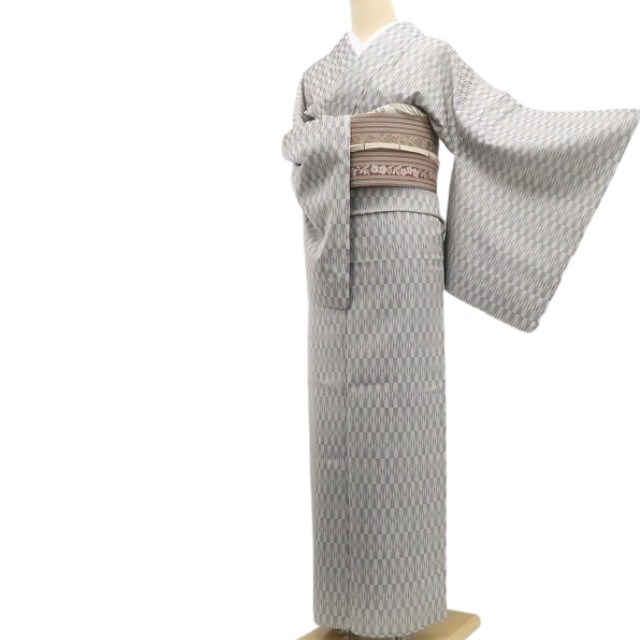【新古品】tomihisa 新品 単衣 さが美謹製 着物 正絹 仕付け糸付 お召 7944