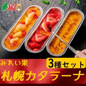 カタラーナ 3種セット みれい菓 新食感 デザート アイスのような 濃厚 なめらか 北海道産 生クリーム バニラビーンズ 冷凍 りんご 桃 いちご SR006 STV 札幌テレビ 父の日 プレゼント