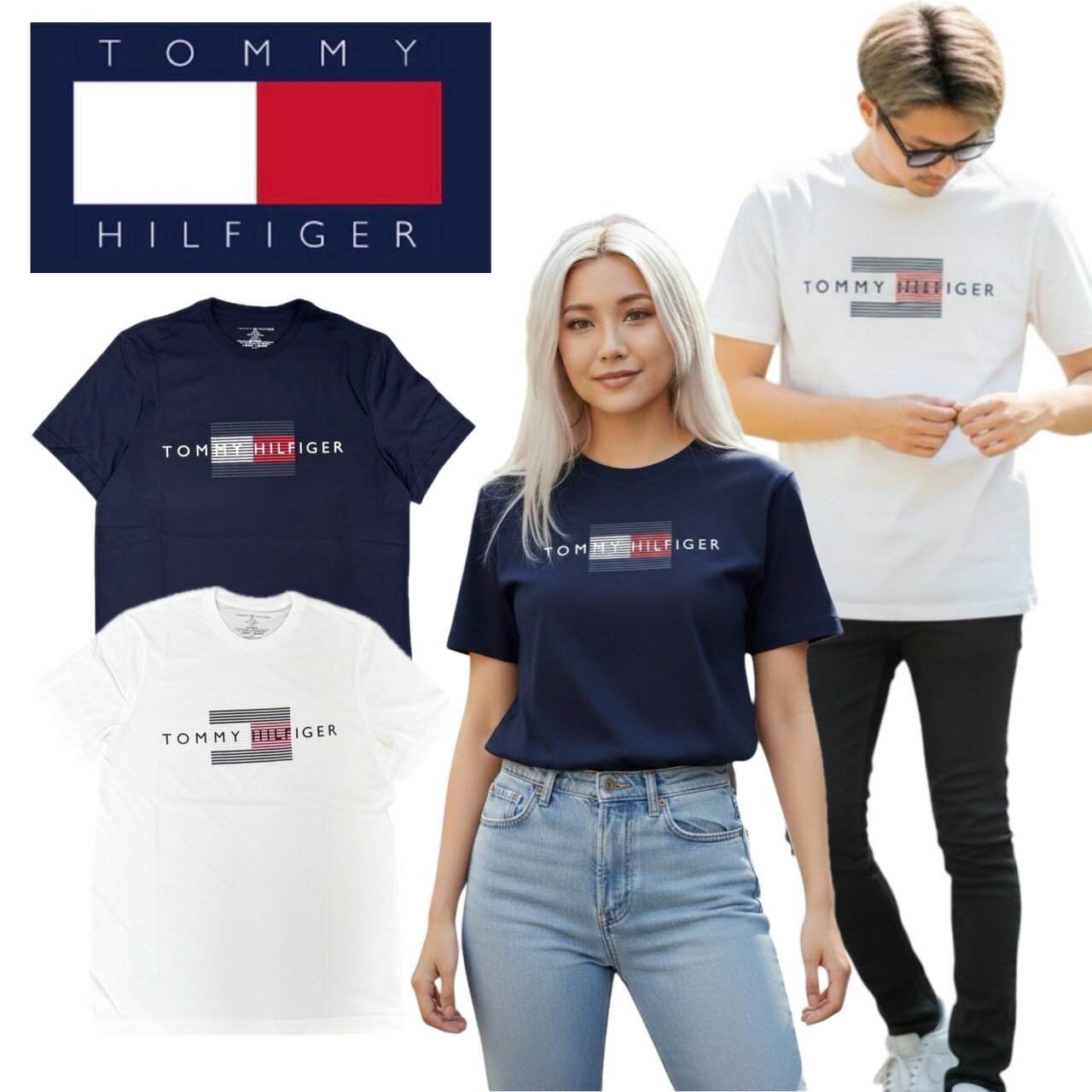 乐天商城 - トミーヒルフィガー Tommy Hilfiger 半袖 Tシャツ 09T4550 クルーネック メンズ レディース カットソー トップス TOMMY HILFIGER S/S CREW NECK