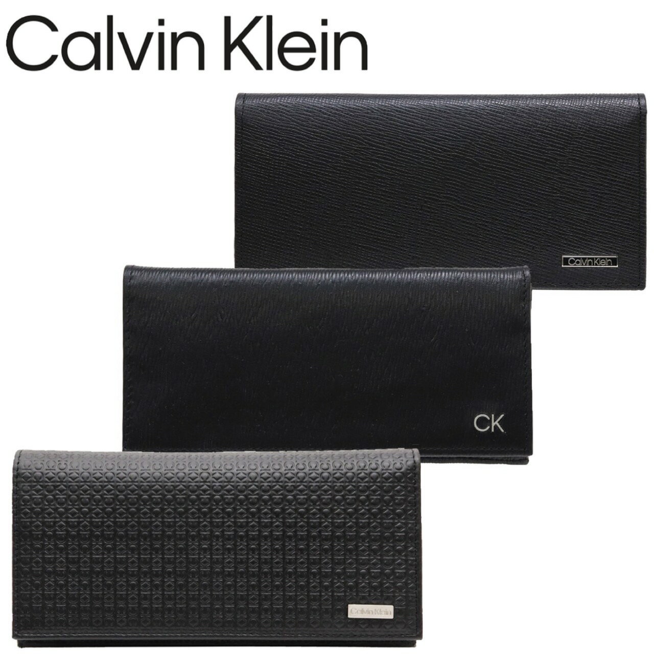 カルバン・クライン 革財布 メンズ カルバンクラインCalvin Klein 財布 長財布 小銭入れ 31CK190001/3/5 レザー アクセサリー ブラック 小物 ビジネス カジュアル 箱付き