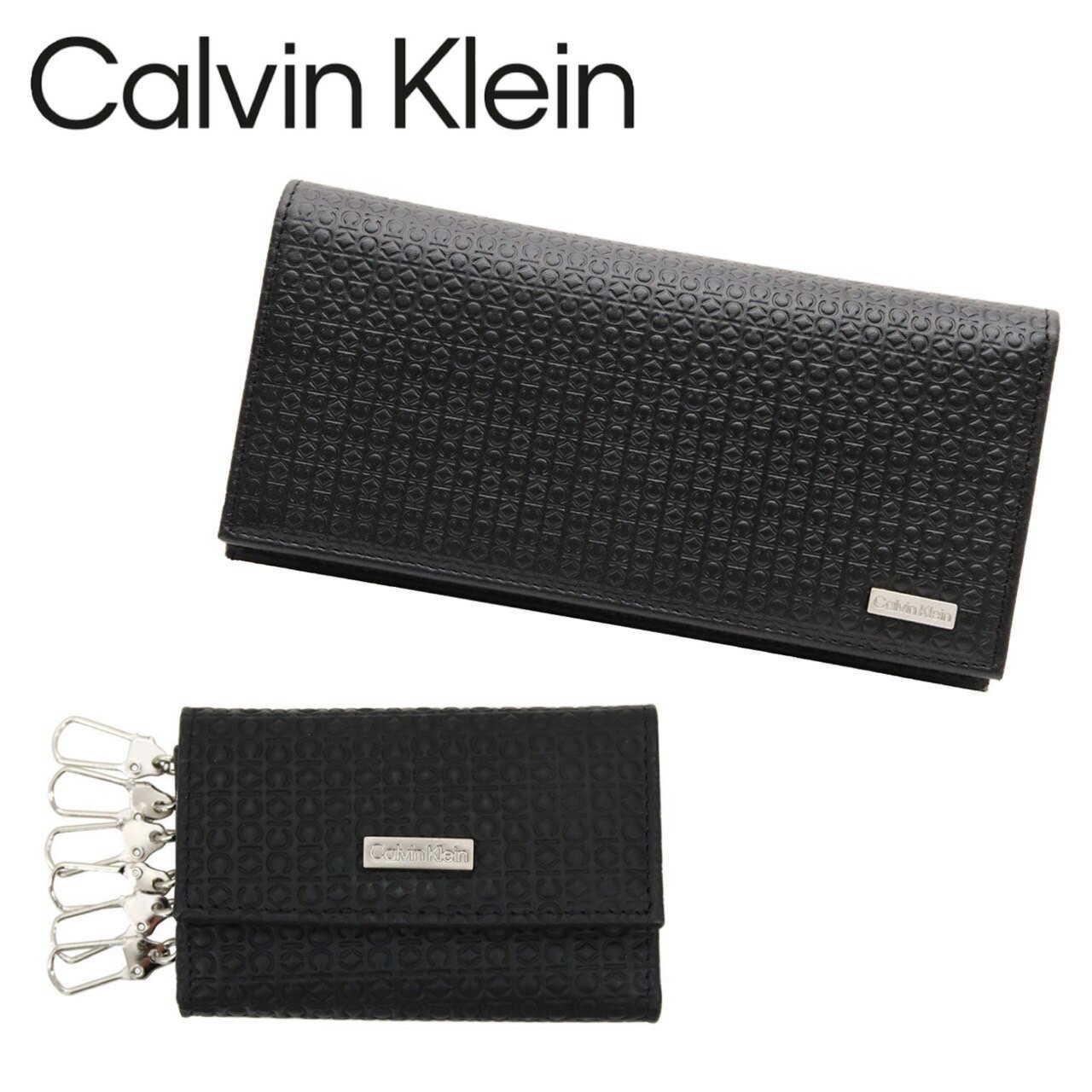 カルバンクライン キーケース（メンズ） カルバンクラインCalvin Klein 財布 キーケース 長財布 小銭入れ 31CK190001/31CK170001 レザー アクセサリー ブラック 小物 ビジネス 箱付き セット商品