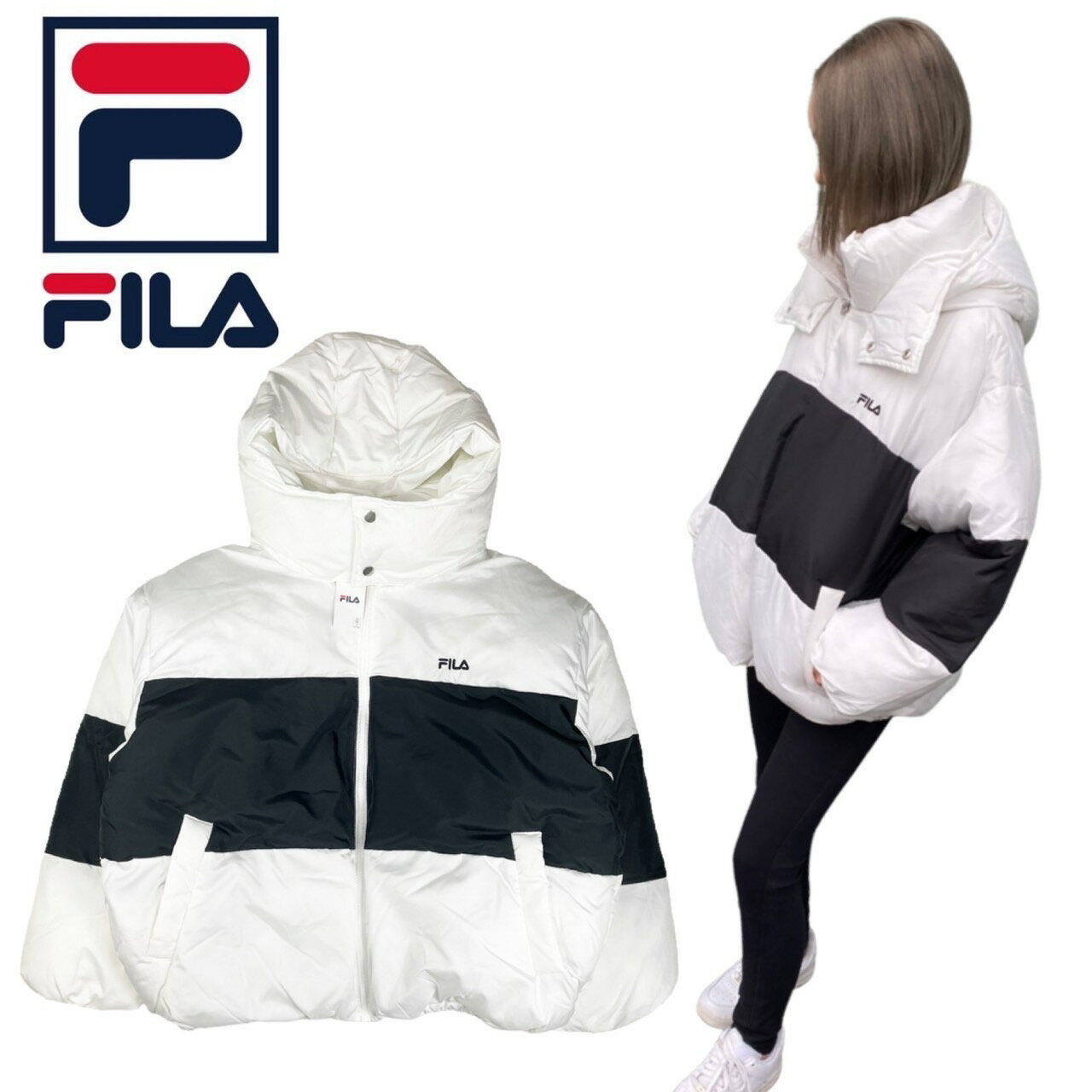 フィラ アウトドアジャケット レディース フィラ Fila ジャケット 中綿 FL6573 ホワイト レディース アウター 冬 ロゴ FILA ポリエステル