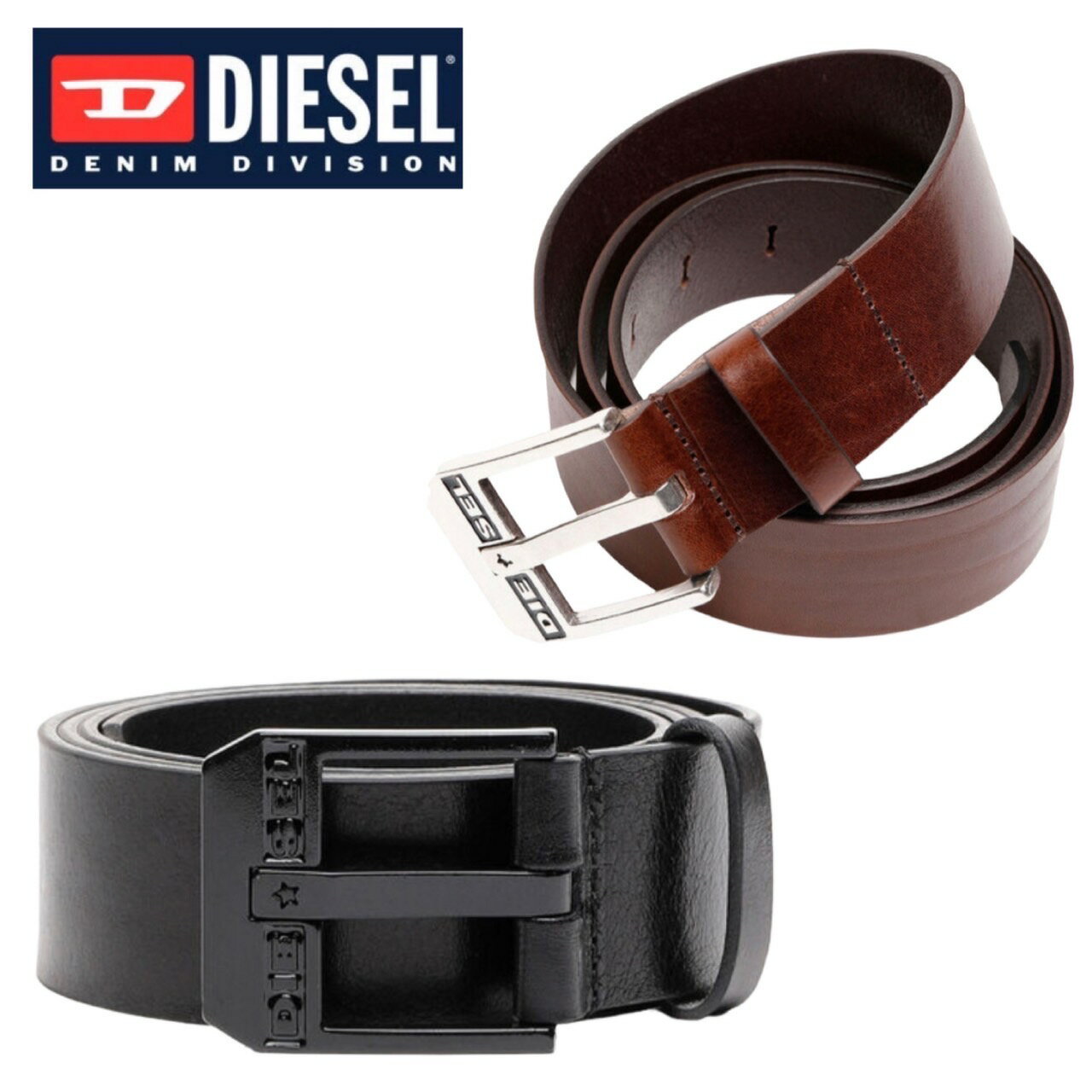 ディーゼル Diesel ベルト X03728 PR227 メンズ 星 レザー オールシーズン ブルースター ロゴ バックル DIESEL BLUESTAR