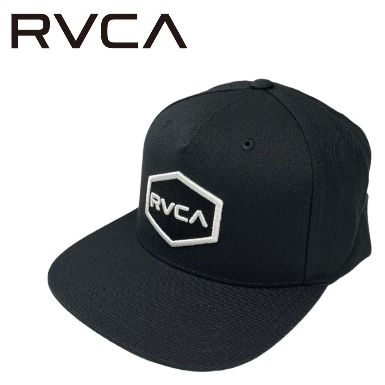 ルーカ RVCA スナップバックキャップ MDAHWCWS メンズ 5パネル フラットバイザータイプ ブラック RVCA COMMONWEALTH SNAPBACK