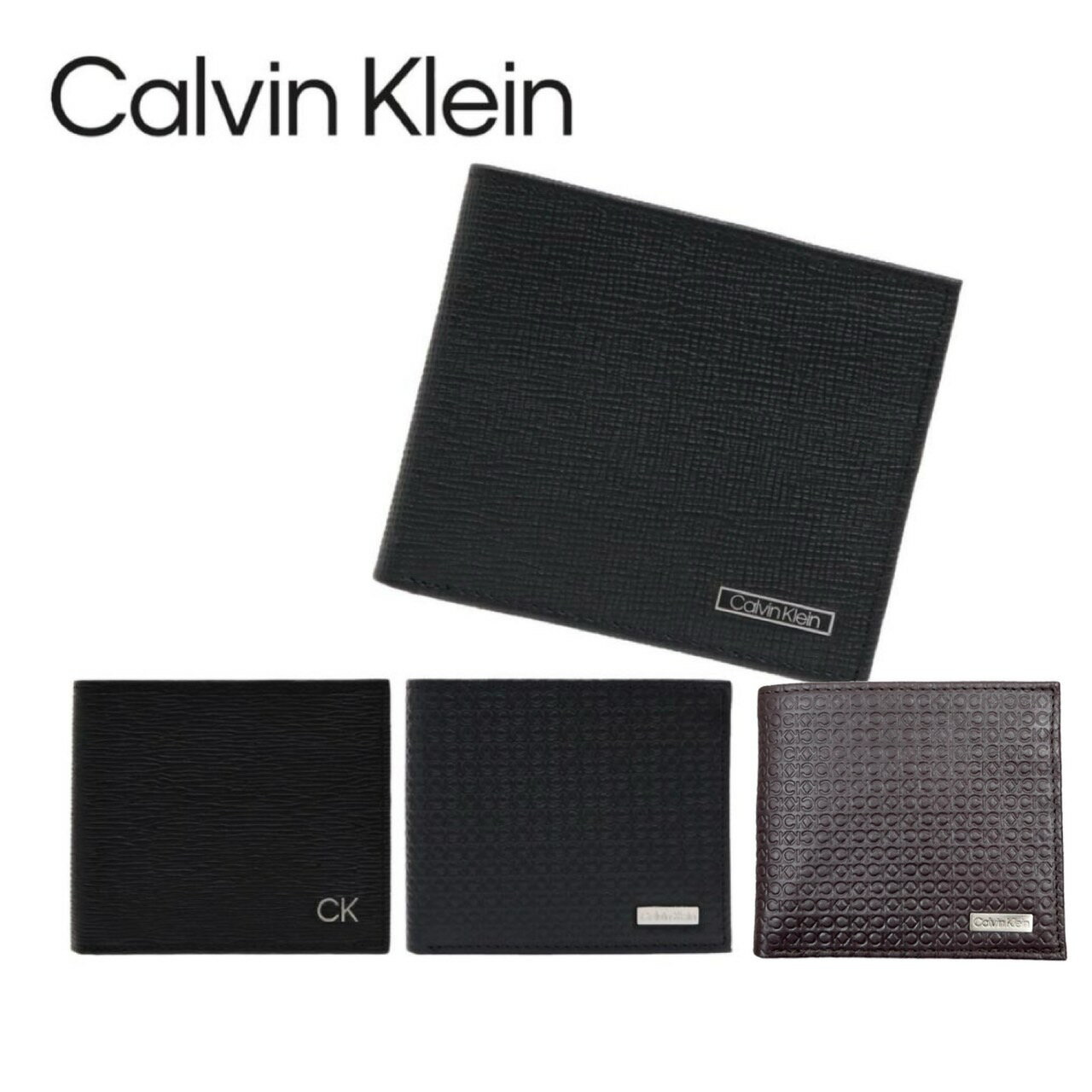 カルバンクライン 財布（メンズ） カルバンクラインCalvin Klein 財布 二つ折り財布 小銭入れ コンパクト 31CK130007/8/9 レザー アクセサリー ブラック 小物 ビジネス カジュアル 箱付き