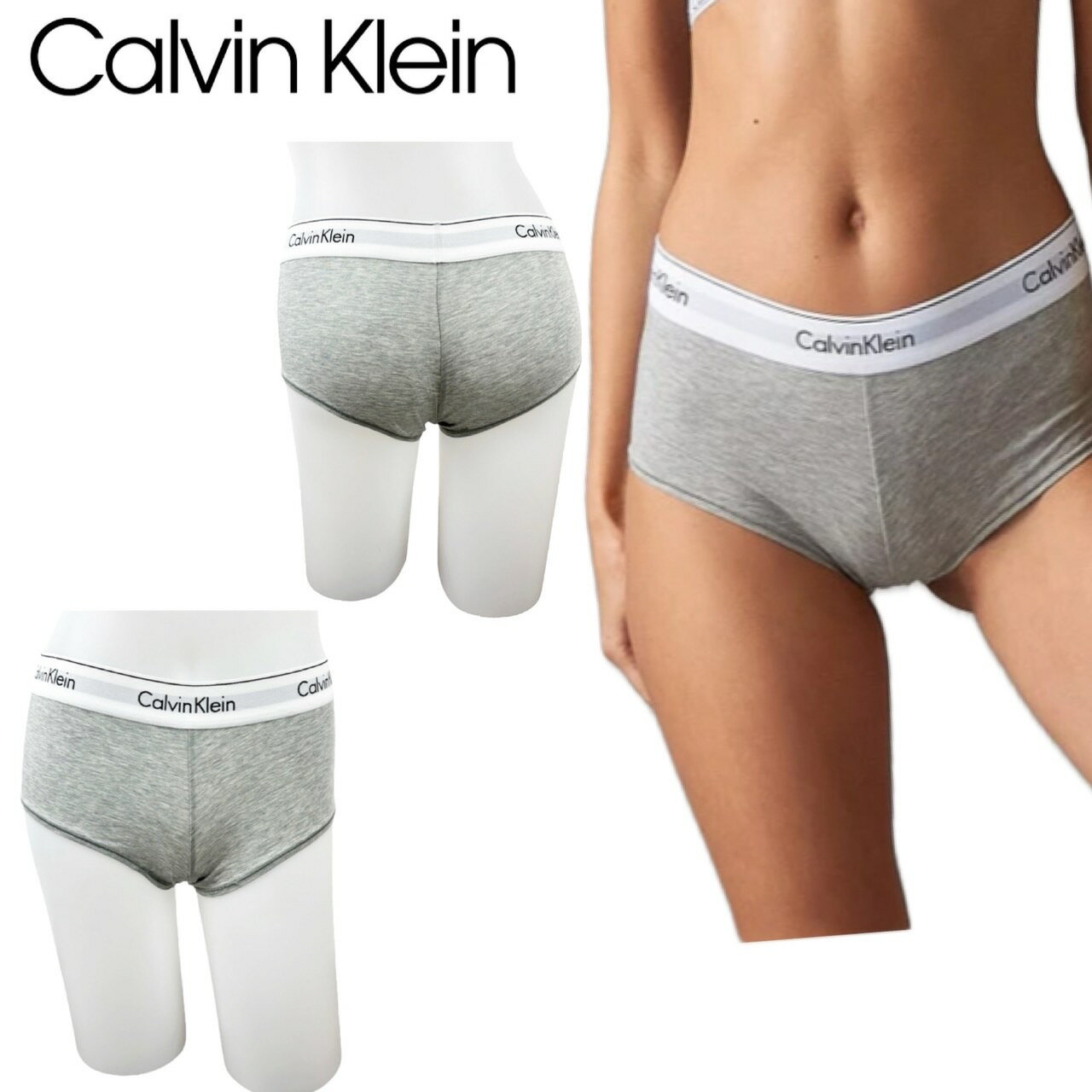 黒／9点　カルバンクライン　ボクサーブリーフ　ハーフパンツ　ショーツ　レディース ウィメンズ | ボーイショート | カルバン・クライン 公式オンライン