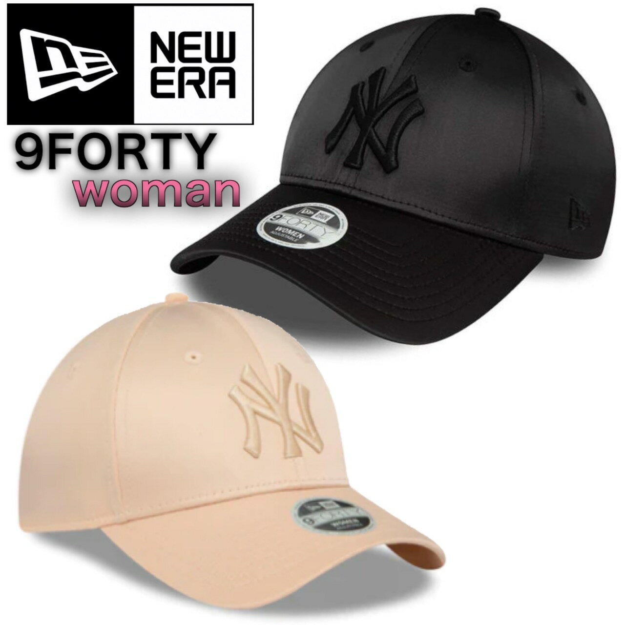 ニューエラ Newera キャップ NYY ヤンキース ナインフォーティー シルク生地 940 キャップ レディース 帽子 女性 刺繍ロゴ NEWERA 9FORTY LEAGUE CAP