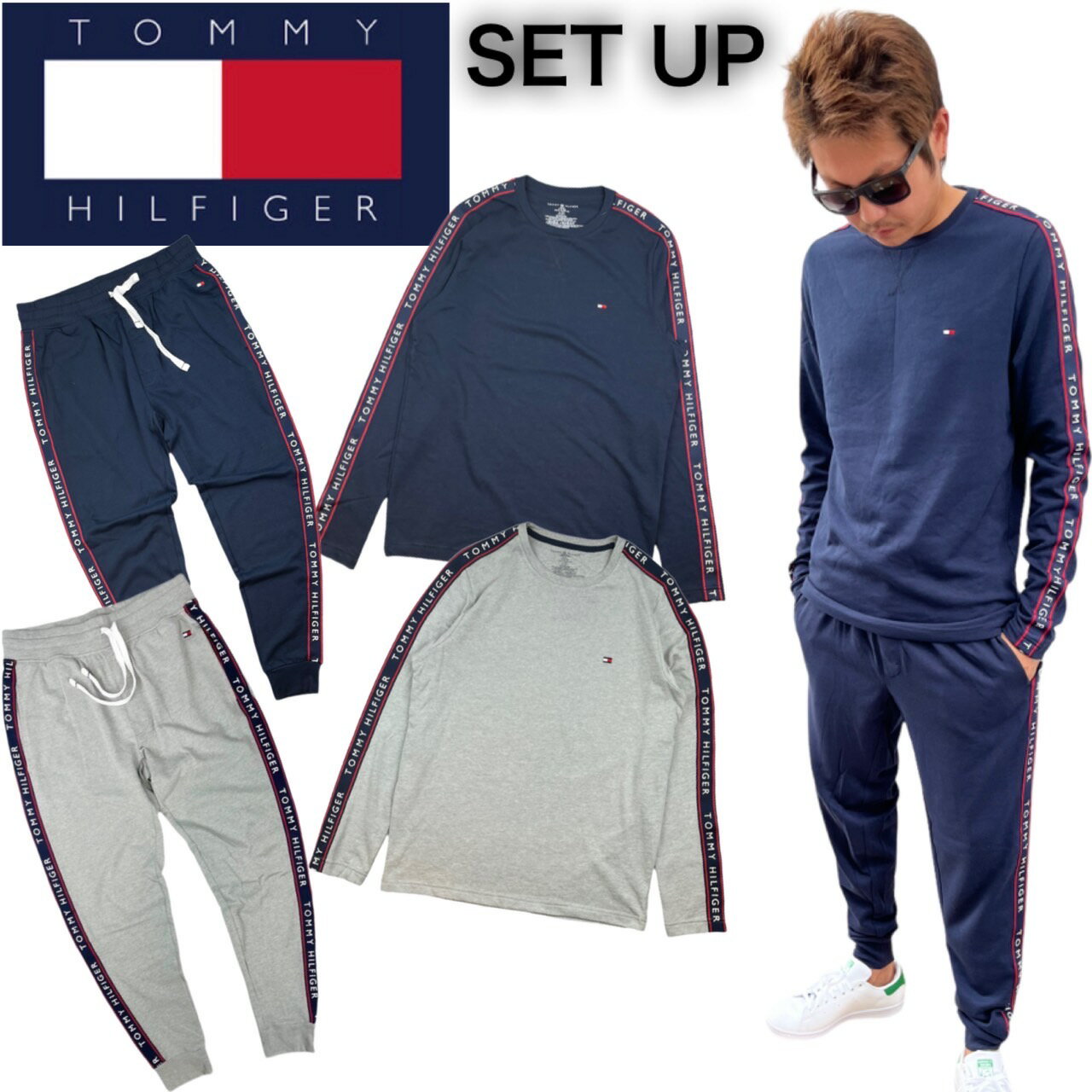 トミーヒルフィガー TOMMY HILFIGER セットアップ 上下 トレーナー ジョガーパンツ 0 ...