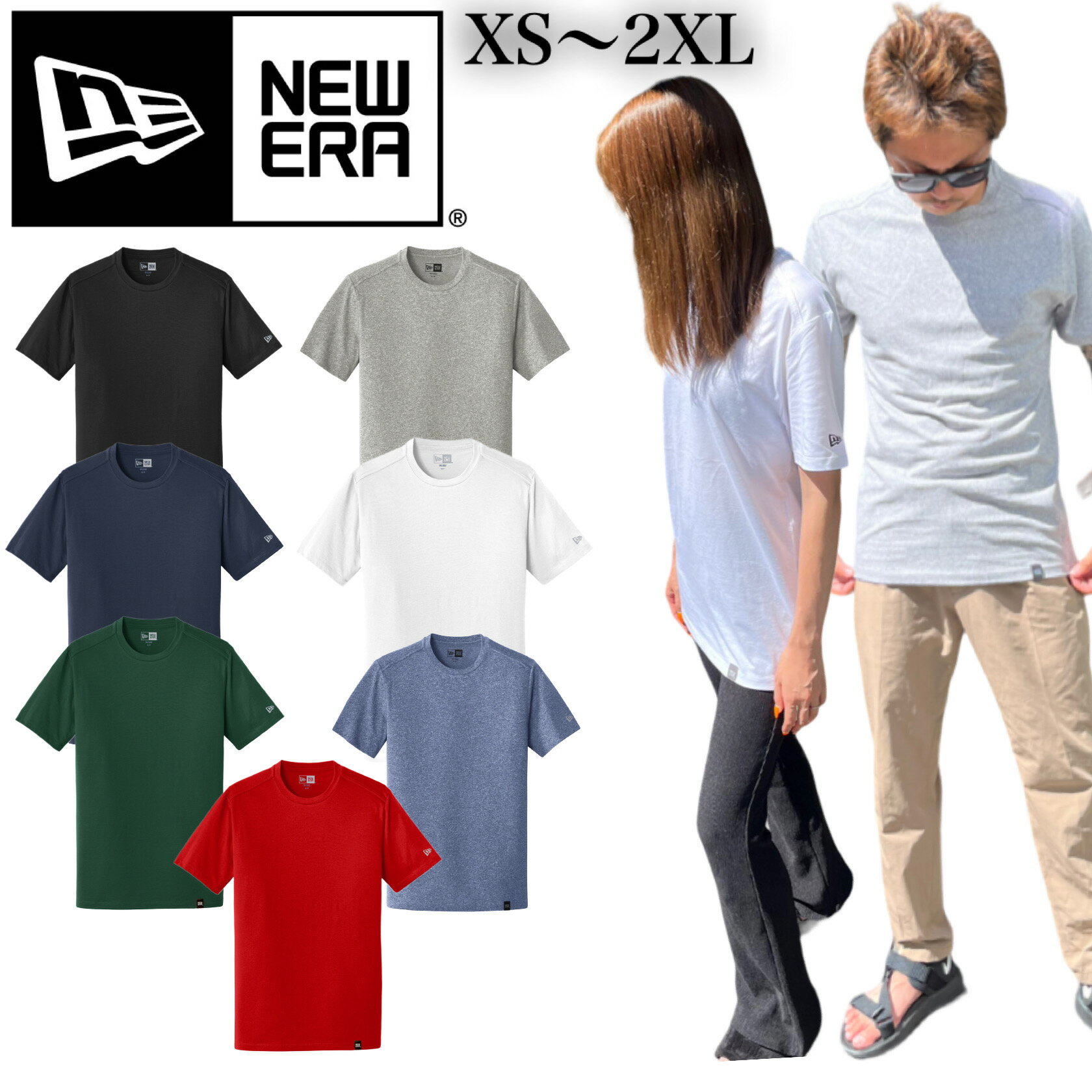 ニューエラ NEWERA Tシャツ 半袖 ロゴ ヘリテージ NEA100 メンズ レディース 全7色 丸首 クルーネック 男女兼用 夏 秋 春 NEWERA HERITAGE BLEND CREW TEE