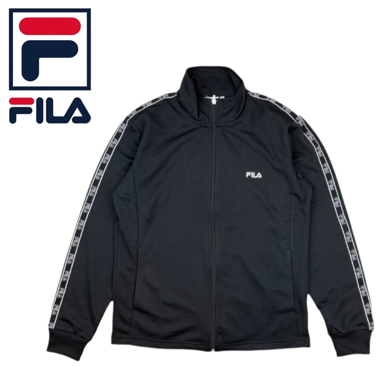 フィラ ルームウェア メンズ フィラ Fila ジャージ トップス メンズ 部屋着 FM6553 パーカー フルジップ ロゴテープジャージ スポーツ