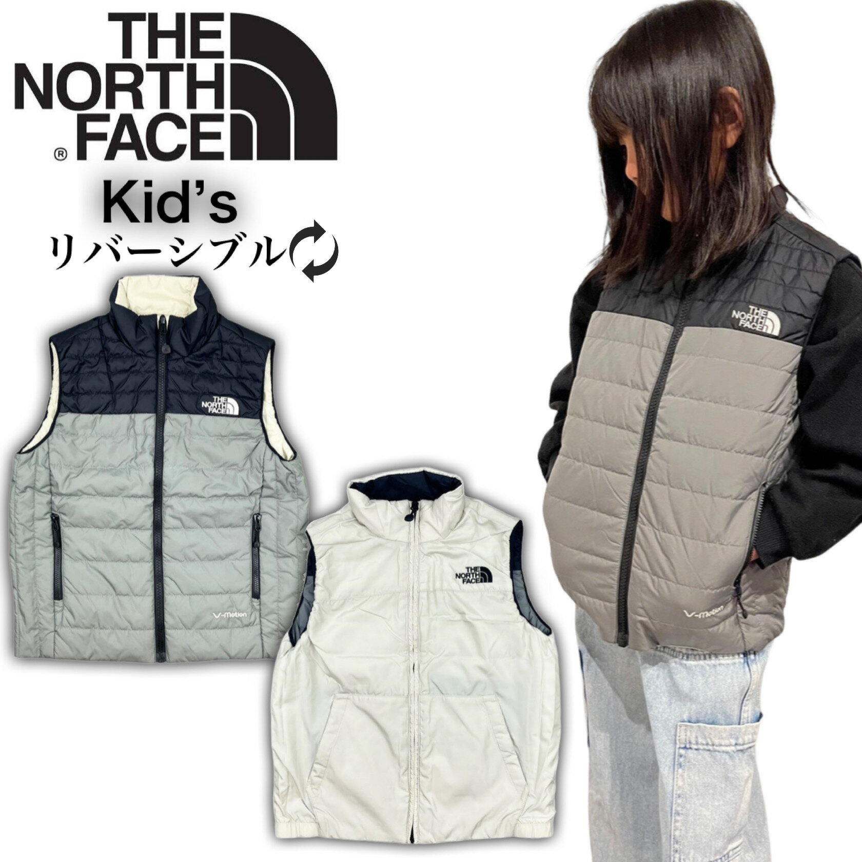 ザ ノースフェイス キッズ ヌプシ ダウンベスト NJ3NN30S 韓国 リバーシブル アウター THE NORTH FACE KIDS REVERSIBLE NUPTSE VEST