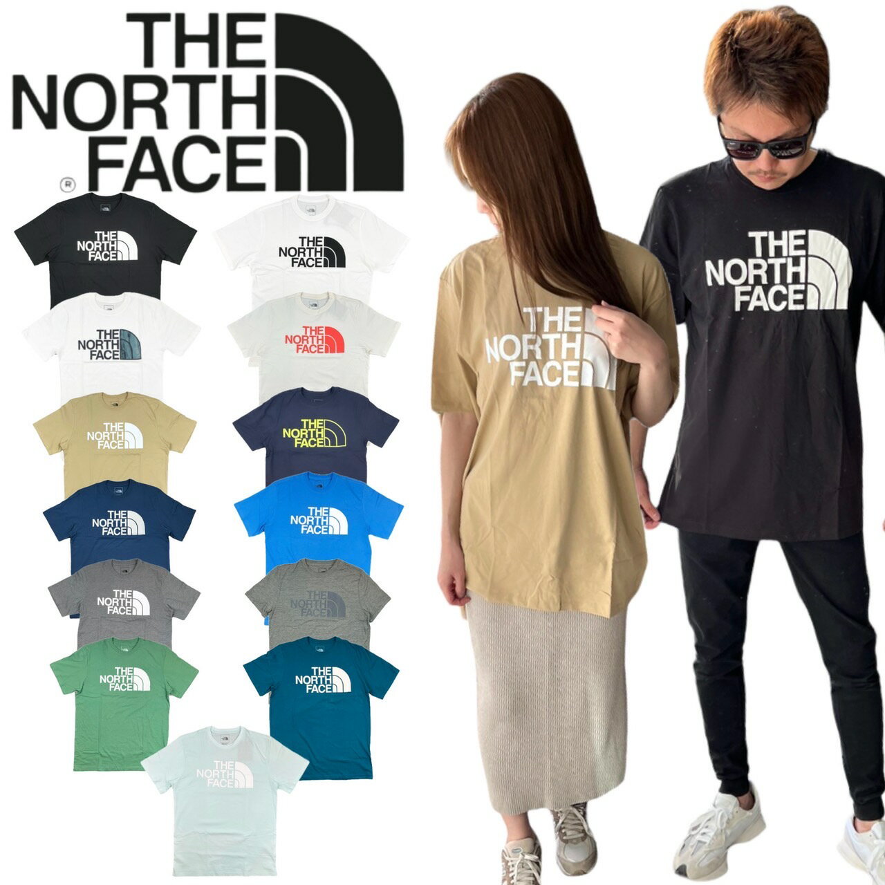 ザ・ノース・フェイス ペアTシャツ ザ ノースフェイス Tシャツ 半袖 ハーフドーム メンズ レディース NF0A812M/NF0A5J2I 丸首 半袖tシャツ ロゴ THE NORTH FACE M S/S HALF DOME TEE