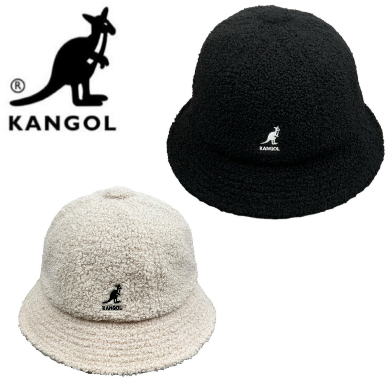 カンゴール Kangol ハット 帽子 バケットハット K4437SM 234069618 ボア素材 防寒 バケハ 日よけ帽 ユニセックス 刺繍ロゴ KANGOL SMU SHEEP FUR CASUAL