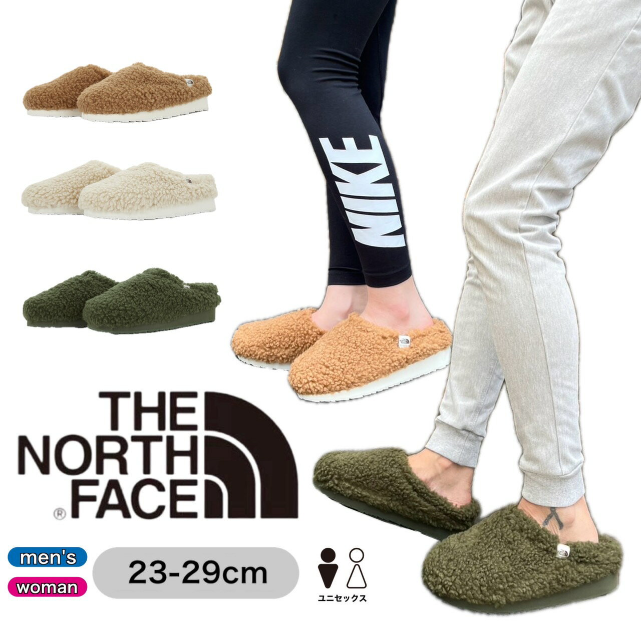 ザ ノースフェイス ミュール NS93M77J NS93M77K NS93M77L スリッポン サンダル ボア素材 フリース 韓国モデル ユニセックス 厚底 THE NORTH FACE MULE FLEECE