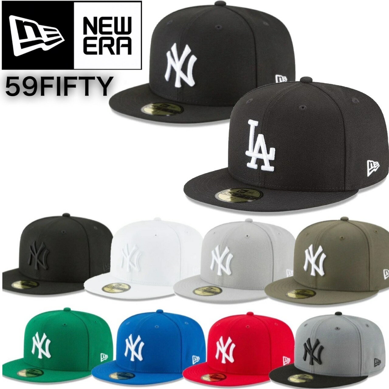 ニューエラ Newera 帽子 59FIFTY キャップ ヤンキース LA ドジャース フラットバイザー 5950 メンズ レディース メジャーリーグ 大人 MLB チーム NEWERA 59FIFTY