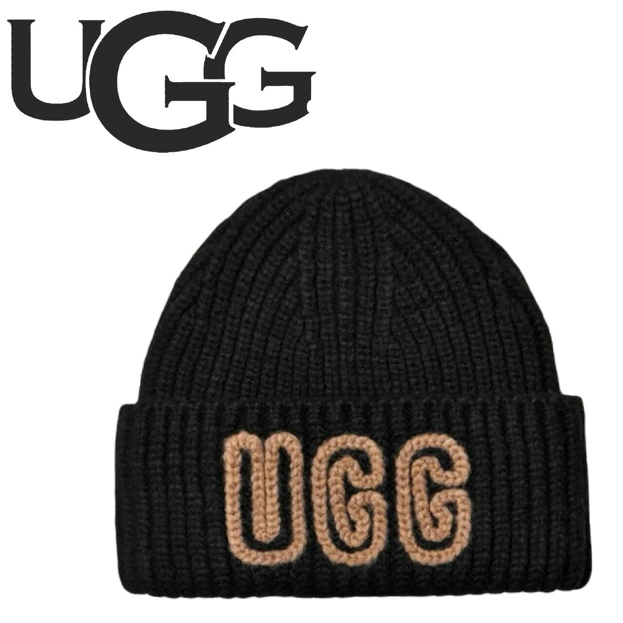 STY1 楽天市場店のアグ UGG ビーニー ニット帽 帽子 ロゴ チャンキー レディース メンズ 102345 ニットキャップ 防寒コーデ 小物 秋冬 UGG CHUNKY CRAFTED RIB BEANIE｜アングル3