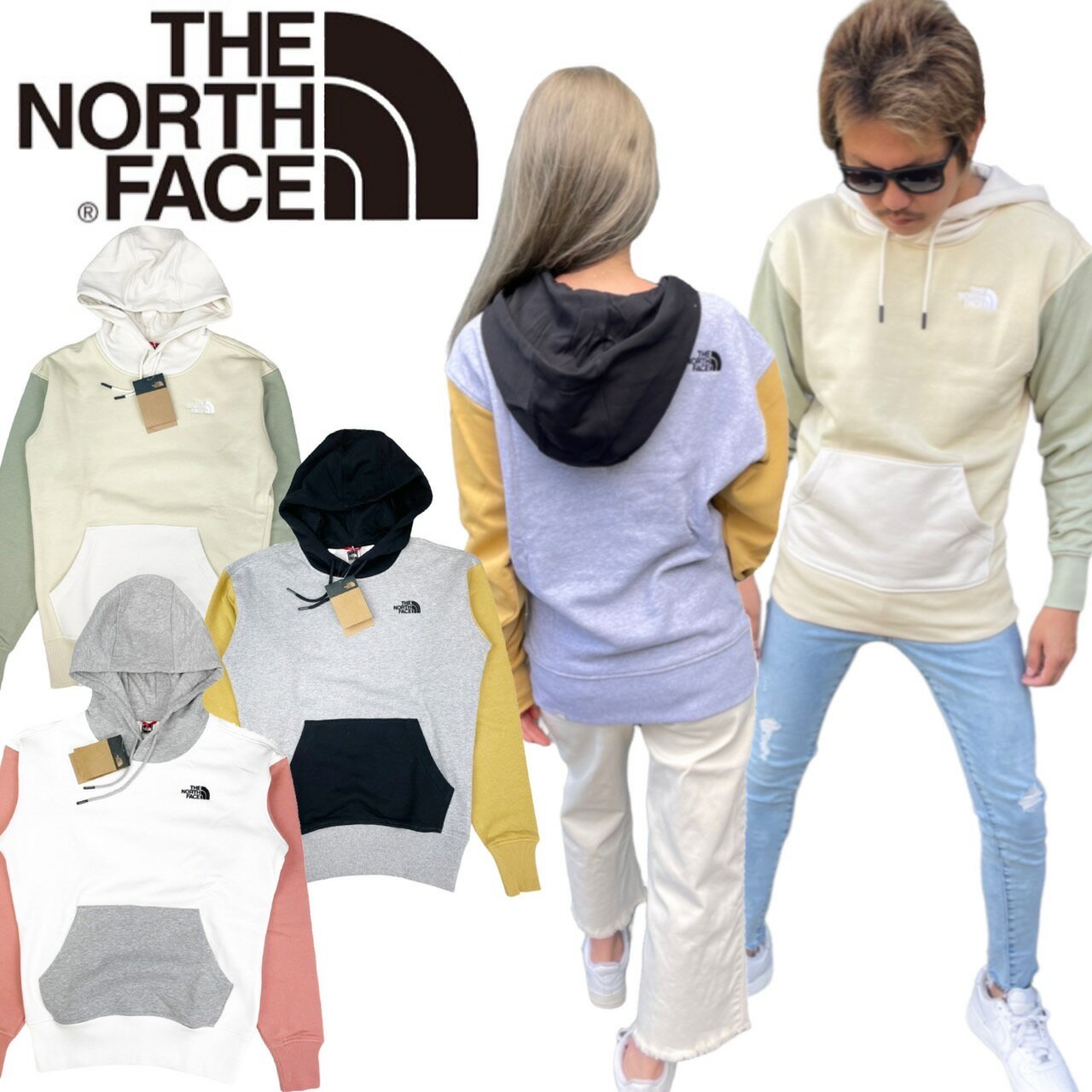 ザ ノースフェイス The North Face パーカー フーディー NF0A7SXB ユニセックス 裏起毛 プルオーバー 刺繍ロゴ THE NORTH FACE UNISEX COLORBLOCK HOODIE