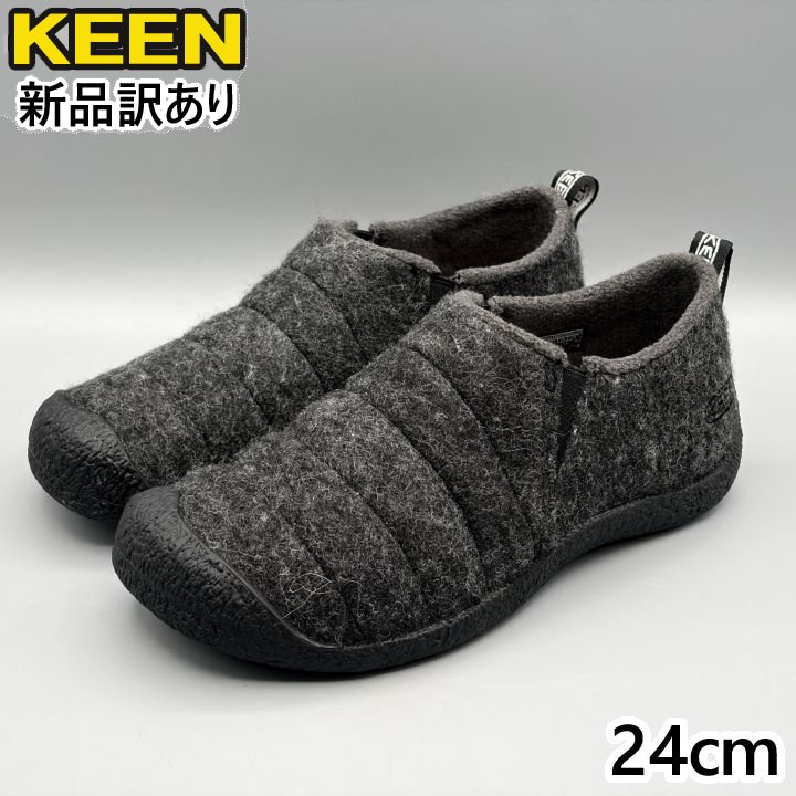 Keen - KEEN ハウザーII グレーフェルト×ブラック US7.0/JP24.0cm スリッポンスニーカー 1025620 (ke006)