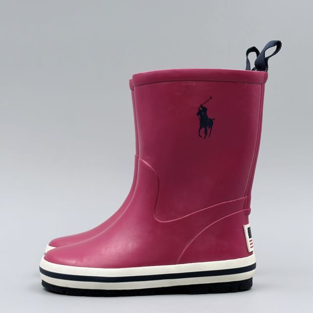 POLO RALPH LAUREN KELSO RAIN BOOT レッド JP17.1cm レインシューズ RF102036T ポ...
