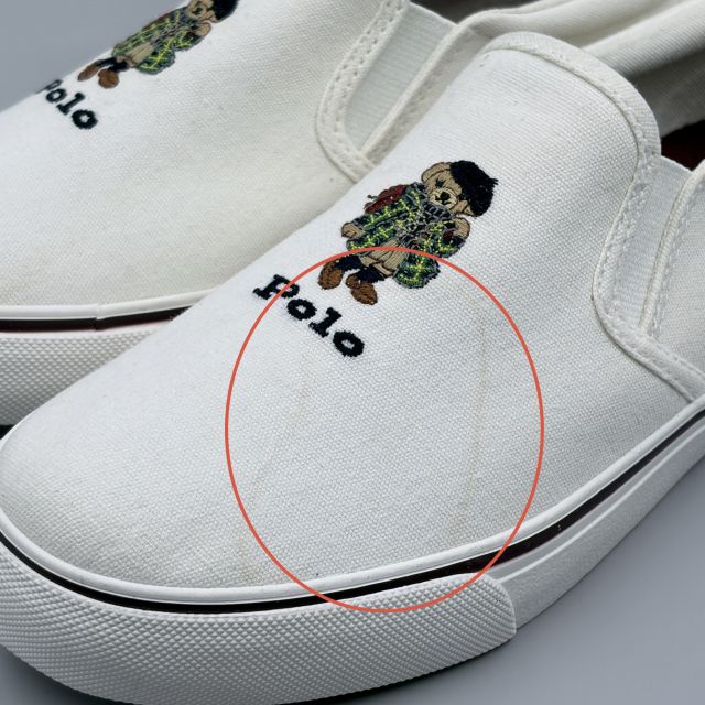 POLO RALPH LAUREN KEATON SLIPON BEAR ホワイト JP23.0cm スニーカー RF104246 ポ...