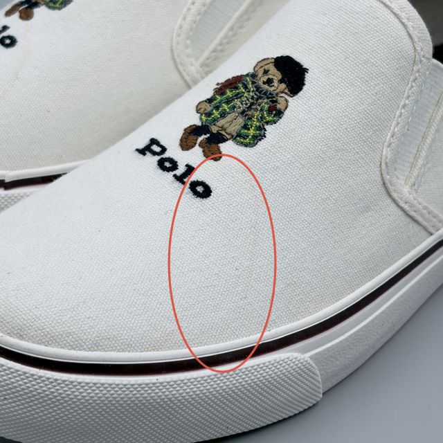 POLO RALPH LAUREN KEATON SLIPON BEAR ホワイト JP23.0cm スニーカー RF104246 ポ...