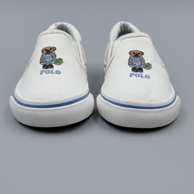 POLO RALPH LAUREN KEATON SLIPON BEAR ホワイト JP16.5cm スニーカー RF104013 ポ...