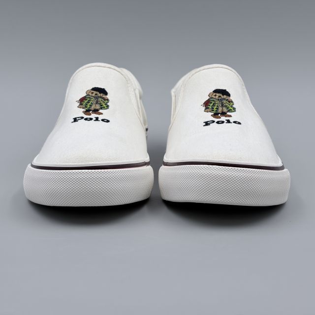 POLO RALPH LAUREN KEATON SLIPON BEAR ホワイト JP23.0cm スニーカー RF104246 ポ...