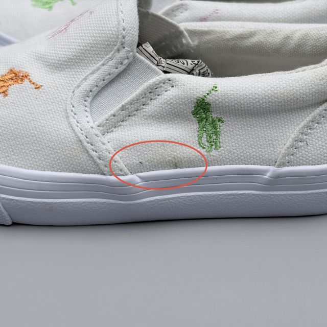 POLO RALPH LAUREN KEATON SLIPON ホワイト×パステルマルチ JP17.0cm スニーカー R...