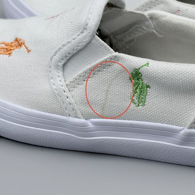 POLO RALPH LAUREN KEATON SLIPON ホワイト×パステルマルチ JP18.0cm スニーカー R...