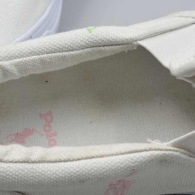 POLO RALPH LAUREN KEATON SLIPON ホワイト×パステルマルチ JP22.0cm スニーカー R...