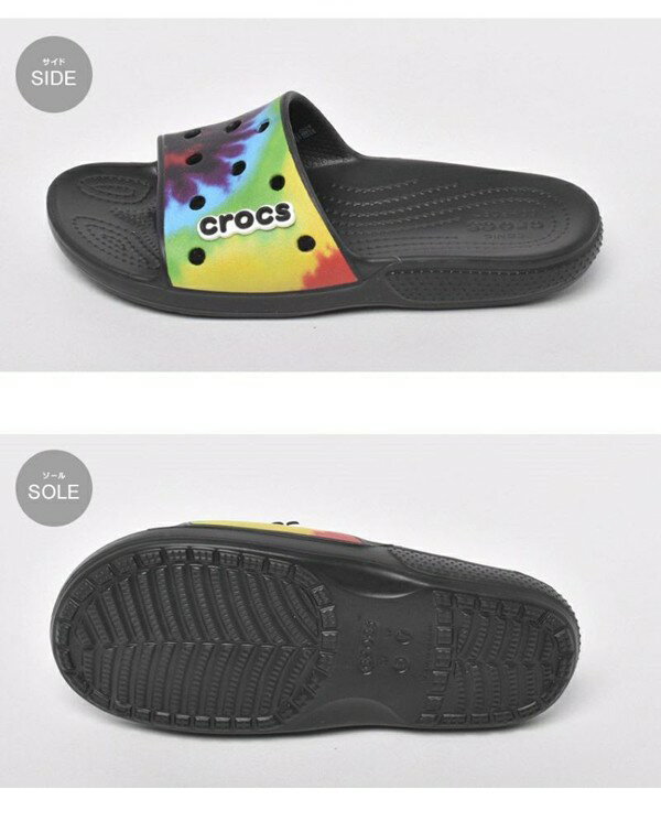 クロックス メンズ レディース クラシック タイダイ グラフィック スライド CROCS TIEDYE GRPHC SLIDE W 206520 男性用 女性用 サンダル (1239-0266)