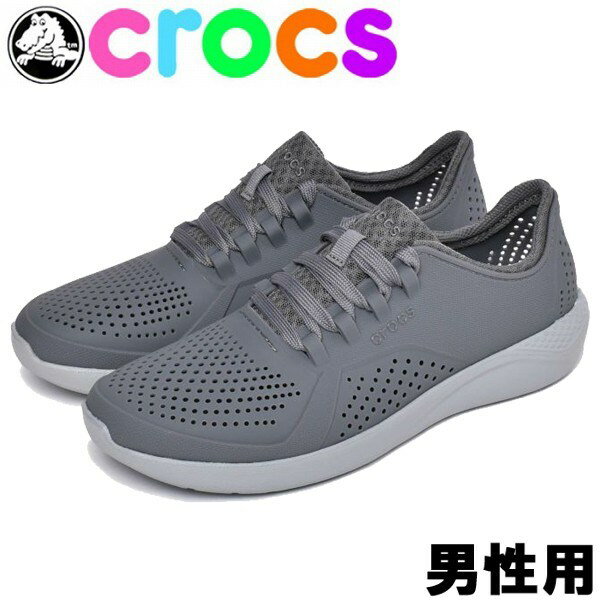 クロックス ライトライド ペイサー 男性用 CROCS LITERIDE PACER 204967 メンズ スニーカー チャコールxライトグレー (01-12390100)