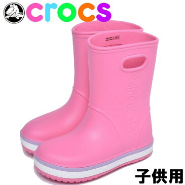 クロックス クロックバンド レインブーツ 子供用 CROCS CROCBAND RAIN BOOT 205827 キッズ＆ジュニア レインシューズ ピンクレモネードxラベンダー (01-12397613)