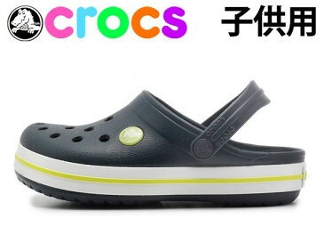 クロックス クロックバンド クロッグ キッズ 子供用 CROCS CROCBAND CLOG KIDS 204537 キッズ＆ジュニア サンダル ネイビーxシトラス(01-12397822)