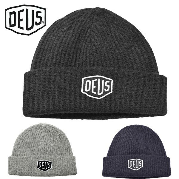 デウス エクス マキナ シールド ビーニー キャップ 男性用兼女性用 DEUS EX MACHINA SHIELD BEANIE CAP DMW47269 メンズ レディース ニット帽子 (2585-0020)