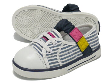 訳あり品 ダイヤブロック ラバーバンドスニーカー青白/紺 ヒッコリー/ネイビー DIABLOCKCOLORS RUBBER BAND SNEAKER HICKORY/NAVY [スリップオンスニーカー キッズ] キッズ＆ジュニア(子供用 ) (z12770474b)