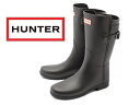 訳あり品 ハンター リファインド バックストラップ ショート WFS1074RMA 女性用 黒ブラック 24.0cm UK5 HUNTER BOOT WOMENS ORIGINAL REFINED BACK STRAP SHORT BLACK (h1474)