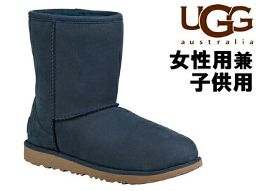 訳あり品 アグ クラシック ショート II ウォータープルーフ 21.0cm US2Kids ネイビー 1019646K 女性用兼子供用 UGG CLASSIC SHORT II WATERPROOF (ug758)