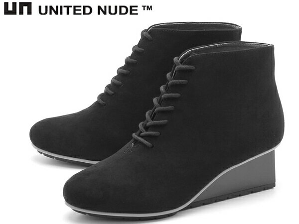 商品名ユナイテッドヌード UNITED NUDE ソリッド レース ミッド 天然皮革 本革ブラックサイズこの靴は足入れが標準的な作りになっていますので以下のサイズをオススメします。 細身、普通の方 標準サイズ甲高、幅広の方 1サイズ大きめ品番130150　12690080商品説明2003年からブランドスタートさせたUNITEDNUDE(ユナイテッドヌード)。代表作「メビウス」筆頭に建築的構造をデザインに取り入れた独創的なフォルムは、数々の有名セレブたちをも魅了しています。ユナイテッドヌード（UNITEDNUDE）より、ソリッドレースミッド（SOLIDLACEMID）の登場です。合わせやすいシンプルなフォルムでどんなスタイルにも合わせやすいです。安定感のあるヒールで歩きやすく、実用性も兼ね備えたクールなブーティです♪▼ご注意▼こちらの商品は、自然の風合いを生かした天然の素材を使用しております。その為、天然皮革特有のシミ・色ムラや傷などが見受けられますが不良品ではございません。なお素材の特性上、色落ちを避けるのが難しい為、靴下やボトムスに色移りする事がございます。履く際には十分にご注意下さい。天然素材を使用した製品特有の味わいとしてご理解いただきました上、ご購入くださいませ。※シューズ保存袋付きヒール高：約5cm ※モニタの種類によって画像の色が若干異なる事がございます。訳あり理由※ご注意※こちらの商品は、左足のインソールに剥がれがあります。こちらの商品は、お客様で修理（ケア）をしてお使いください。また、訳あり品につき、返品交換は承れません。上記の点をご理解の上、ご入札をお願いいたします。また、こちらは1点物の商品となります。商品状態新品　未使用　箱なし素材アッパー：天然皮革（スエード）ライニング：天然皮革アウトソール：ラバー ★12690080★小キズ箱なし商品がよりどりみどり！掘り出し物が見つかるかも？こちらの商品は訳ありアウトレット品（返品交換不可）です。訳あり品の為、商品内の説明文をご確認・ご理解の上、お買い求めください。こちらの商品は、左足のインソールに剥がれがあります。こちらの商品は、お客様で修理（ケア）をしてお使いください。また、訳あり品につき、返品交換は承れません。上記の点をご理解の上、ご入札をお願いいたします。また、こちらは1点物の商品となります。