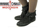 訳あり品 ミネトンカ バックジッパーブーツ 289 女性用 黒ブラック 23.5cm US6.5 MINNETONKA BACK ZIPPER BOOT BLACK (m379)