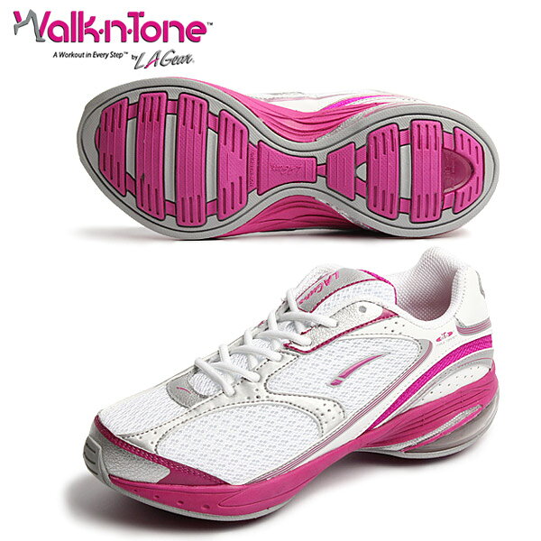 ★商品詳細商品名【LAギア】ウィメンズ ウォークン トーン ムーブLA GEAR WOMENS WALK・N・TONE MOVEホワイト×シルバー×プラムWHITE×SILVER×PLUMサイズこの靴は足入れが標準的な作りになっていますので以下のサイズをオススメします。 細身、普通の方 +-0.0 cm 甲高、幅広の方 +0.5 cm 品番　　12670080商品説明 LA GEAR( エルエーギア )のトーニングシューズ、ウォークントーンのデザインと履き心地は、日常生活を目的としたレディースシューズです。足裏に搭載されたポッドにより、不安定なバランス状態を作り出し、効果的に脚の筋肉を刺激してエクササイズ効果を可能にします。アッパーにメッシュ素材を採用し軽量性、通気性も良好。カラーリングもオシャレですね。 散歩や買い物などのお出かけの際に着用されることが最適です。使用すればするほどより高い効果が得られるウォーキングシューズです。 ▼ご注意ください▼通常の靴と本底の形状が異なるため、ジョギング、ランニング、競技スポーツなどのスポーツシーンへのご使用は絶対にお控えください。 人の身体には個人差があるので、使用効果にも個人差が生じます。 ※モニタの種類によって画像の色が若干異なる事がございます。訳有り箇所※ご注意※化粧箱に傷みがあります。訳あり品につき、返品交換は承れません。上記の点をご理解の上、ご入札をお願いいたします。商品状態新品　未使用素材 アッパー：合成皮革＋合成繊維アウトソール：合成底Copyright (C) ROGIC INC. all rights reserved