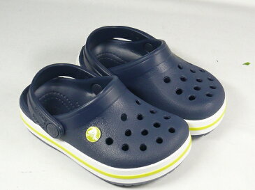 訳あり品 クロックス クロックバンドキッズ 14.0cm C6 ネイビー×シトラス 子供用 CROCS CROCBAND KIDS (cr2644)