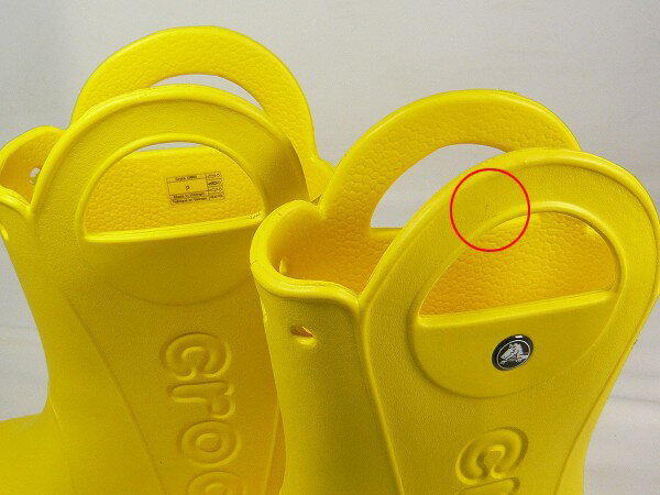 訳あり品 クロックス ハンドル イット レインブーツ 21.0cm J3 イエロー 子供用 CROCS HANDLE IT RAIN BOOT (cr2761)