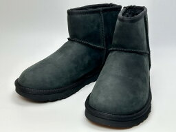 訳あり品 アグ クラシックミニレザーブーツ 23.0cm US6.0 ブラック 1016558 女性用 UGG CLASSIC MINI LEATHER BOOT (ug1226)